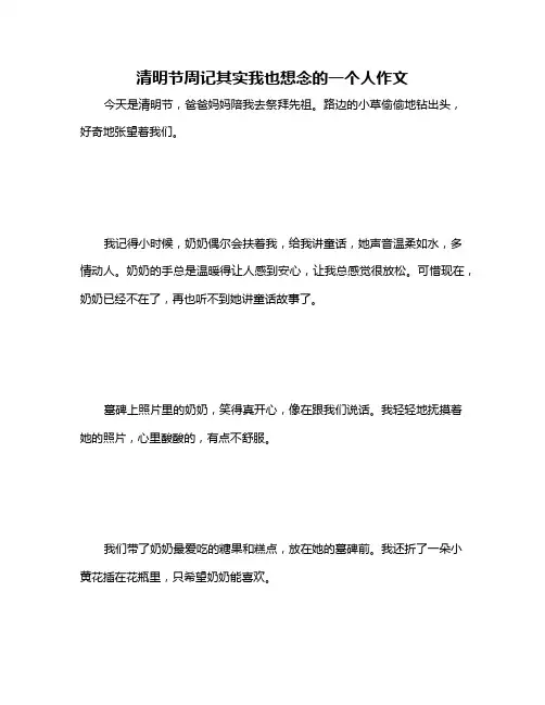 清明节周记其实我也想念的一个人作文
