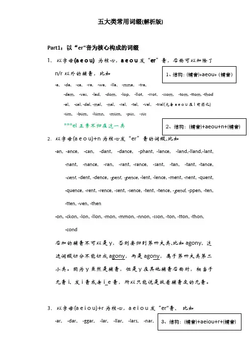 五大类常用词缀(解析版)