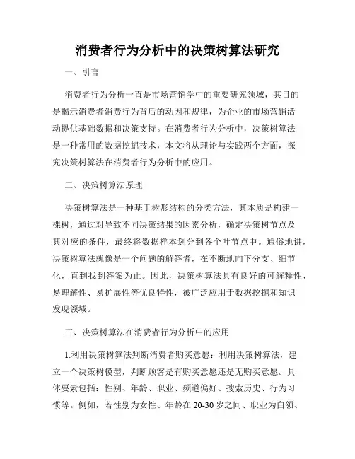 消费者行为分析中的决策树算法研究