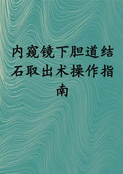 内窥镜下胆道结石取出术操作指南