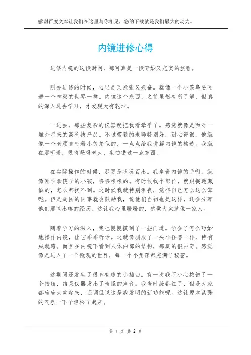 内镜进修心得