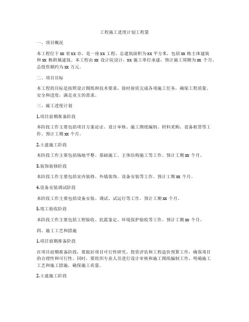 工程施工进度计划工程量