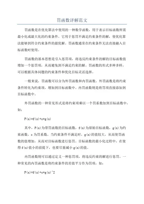 罚函数详解范文