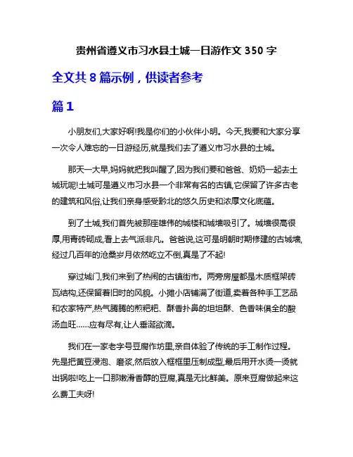 贵州省遵义市习水县土城一日游作文350字