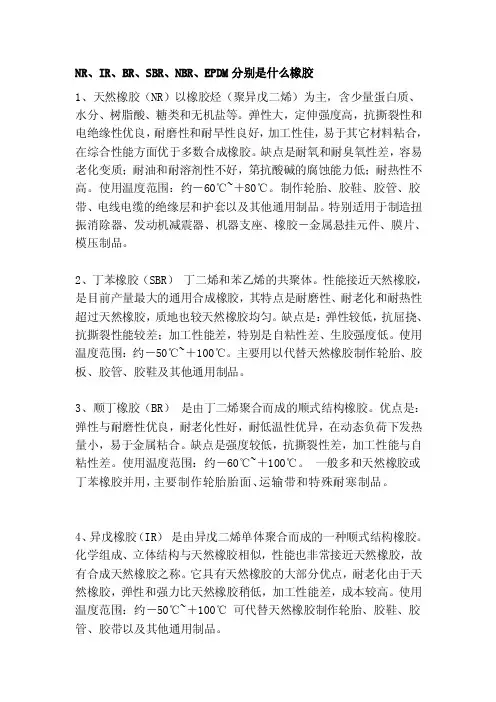 NR、IR、BR、SBR、NBR、EPDM分别是什么橡胶[指南]