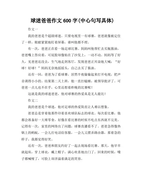 球迷爸爸作文600字(中心句写具体)