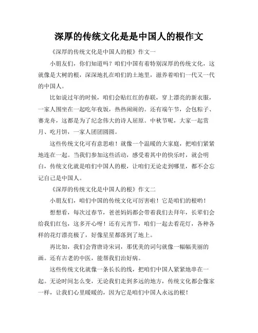 深厚的传统文化是是中国人的根作文