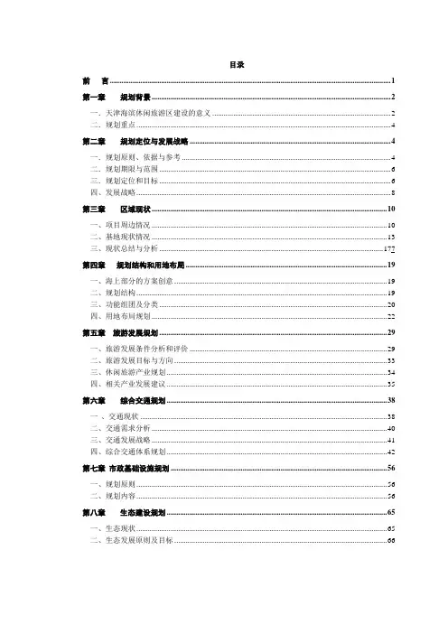 天津海滨休闲旅游区总体规划说明书_91页