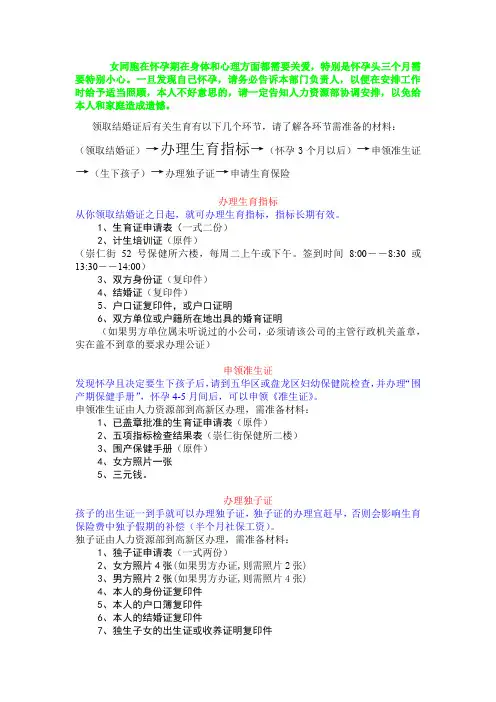生育办事指南
