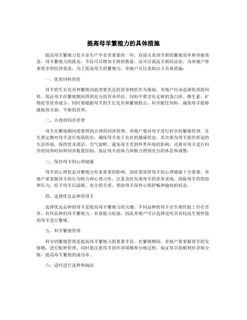 提高母羊繁殖力的具体措施