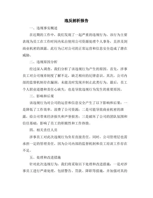 违反剖析报告