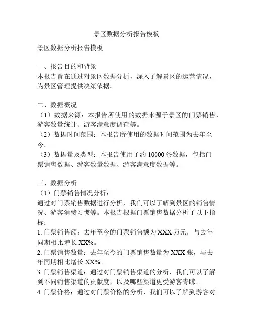 景区数据分析报告模板