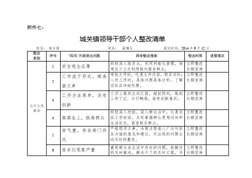 领导班子成员整改台账 2