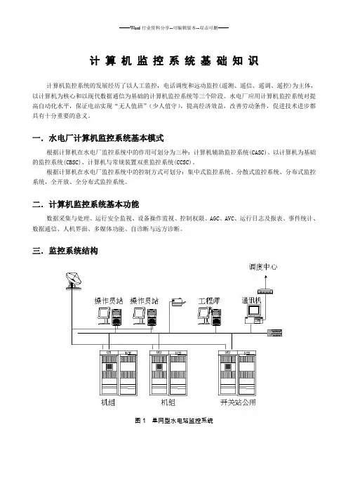 水电站计算机监控系统基础
