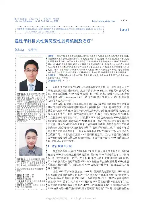 湿性年龄相关性黄斑变性发病机制及治疗