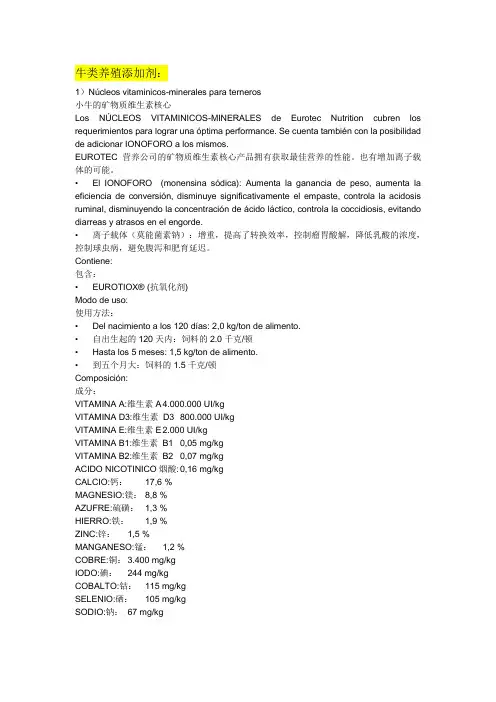EUROTEC公司添加剂产品介绍