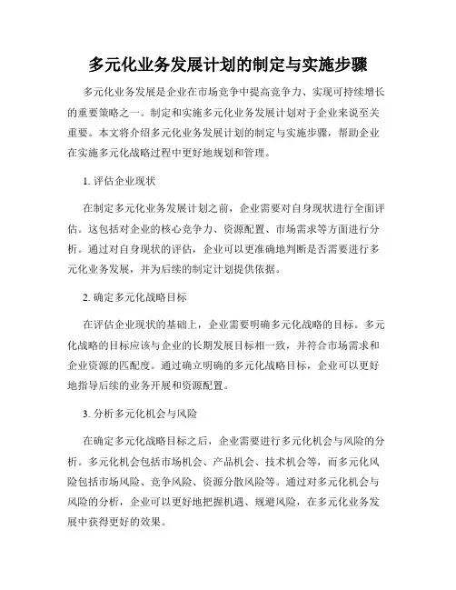 多元化业务发展计划的制定与实施步骤