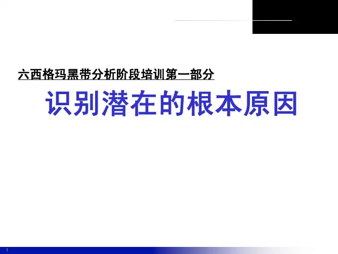 六西格玛分析阶段 识别潜在的根本原因培训教材