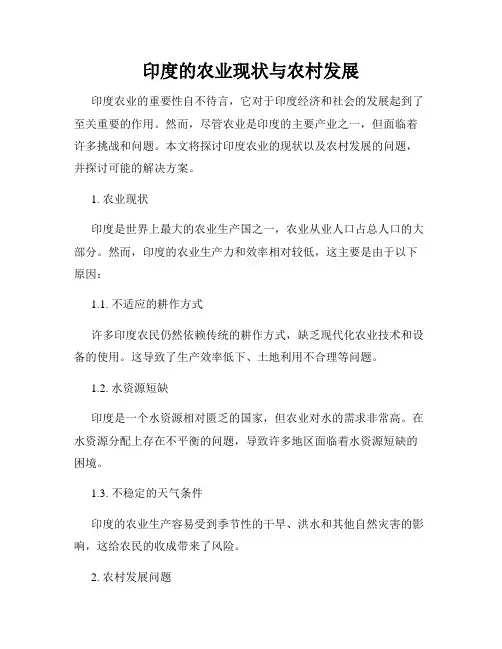 印度的农业现状与农村发展