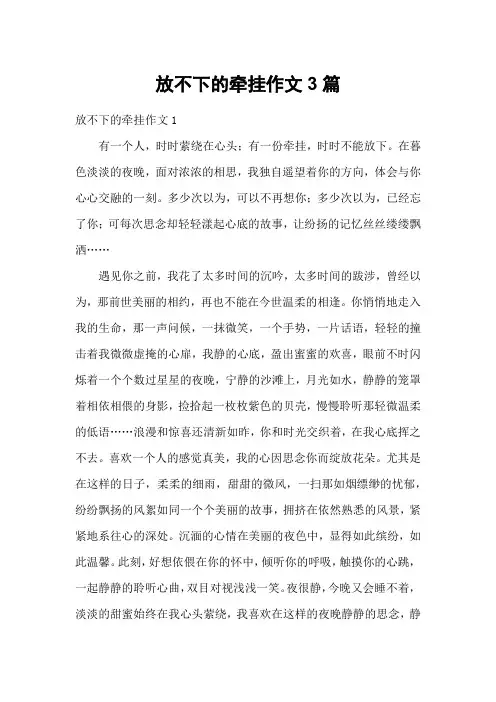 放不下的牵挂作文3篇