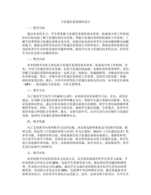 卫星通信系统课程设计