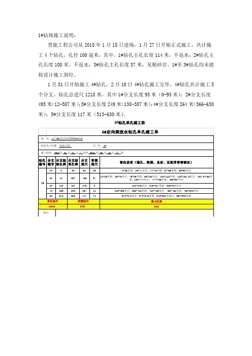 千米钻机施工资料