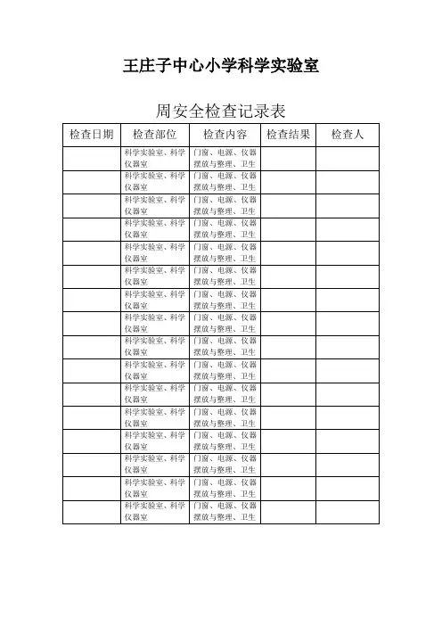 实验室周检查记录表