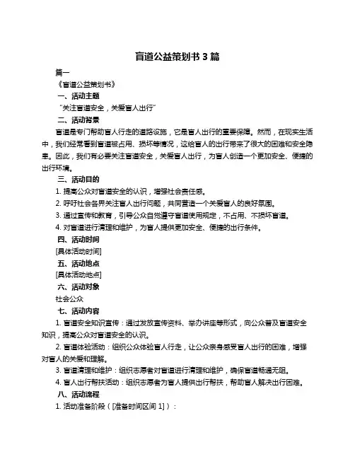 盲道公益策划书3篇
