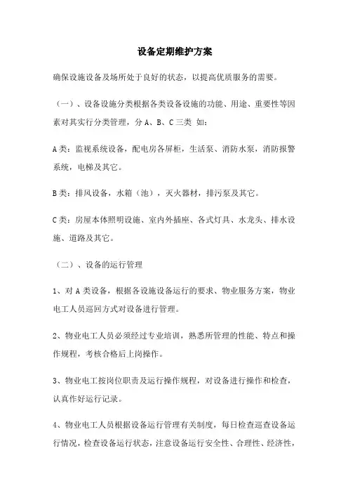 设备定期维护方案