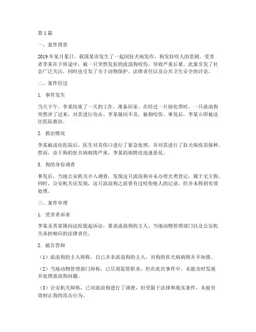 法律案件狗发狂咬人(3篇)