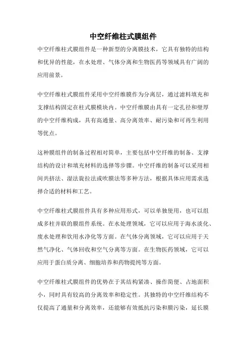 中空纤维柱式膜组件