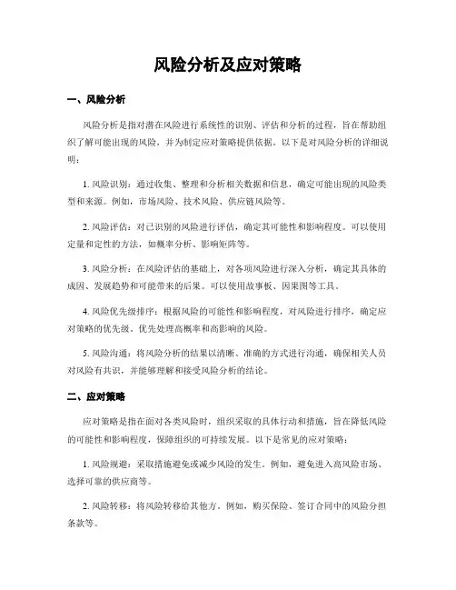 风险分析及应对策略