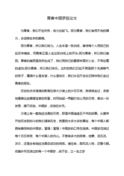 青春中国梦驳论文