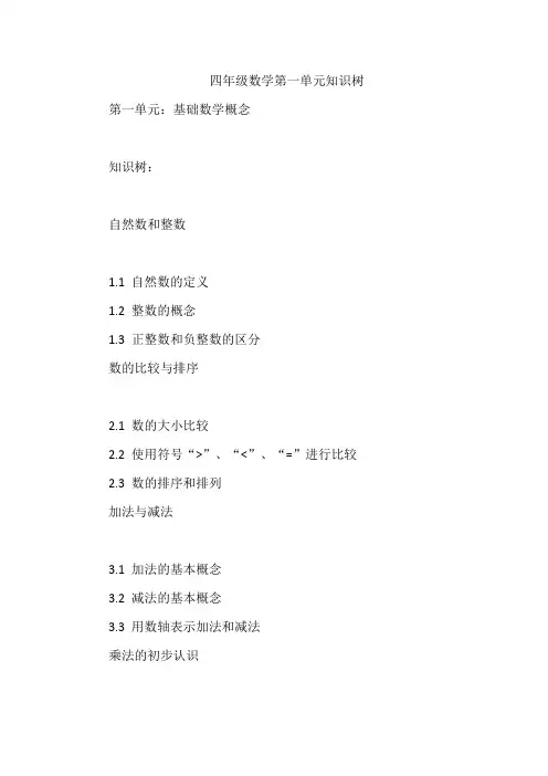 四年级数学第一单元知识树