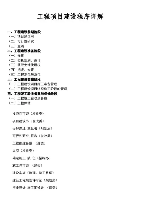 工程项目建设程序详解