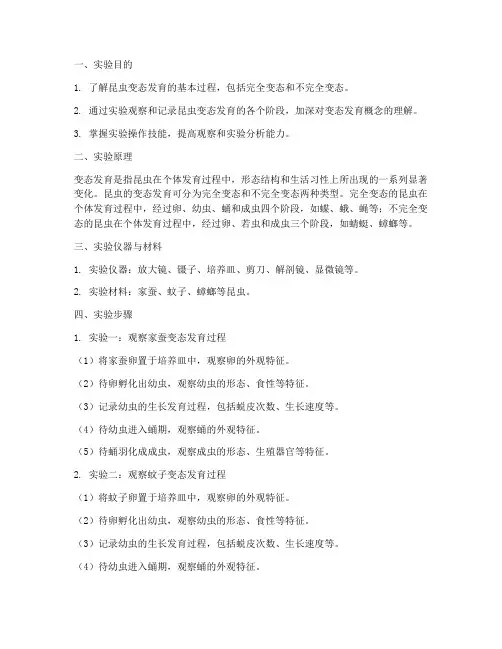 变态发育_实验报告
