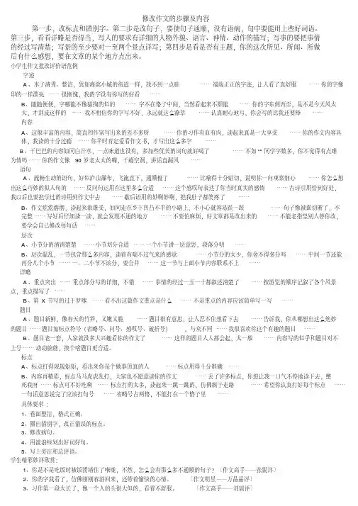 【精品】怎样修改作文参考及评语范例