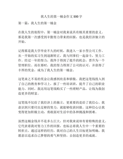 我人生的第一桶金作文800字