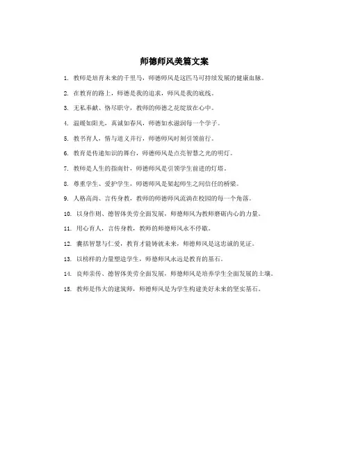 师德师风美篇文案