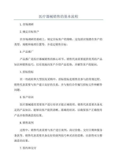 医疗器械销售的基本流程