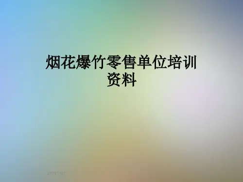 烟花爆竹零售单位培训资料