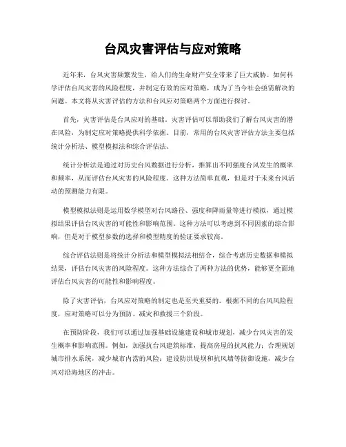 台风灾害评估与应对策略