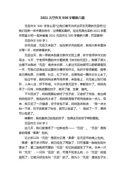 2021元旦作文500字最新六篇