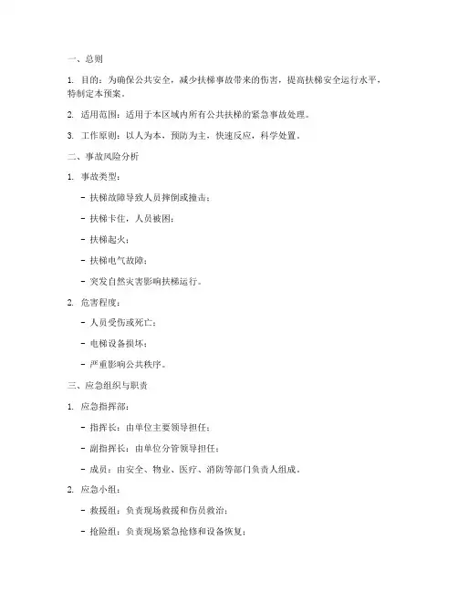 扶梯的应急预案范本