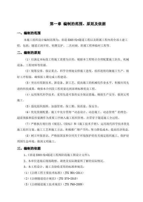 高原特长隧道专项施工组织