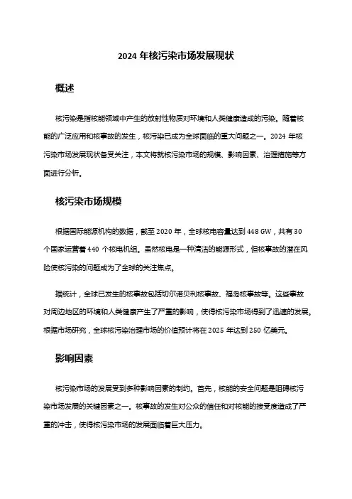 2024年核污染市场发展现状