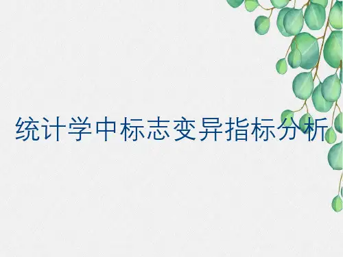 统计学中标志变异指标分析