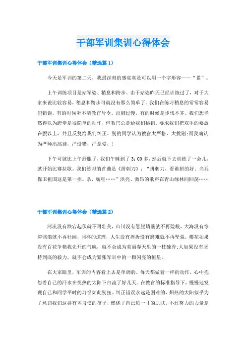 干部军训集训心得体会