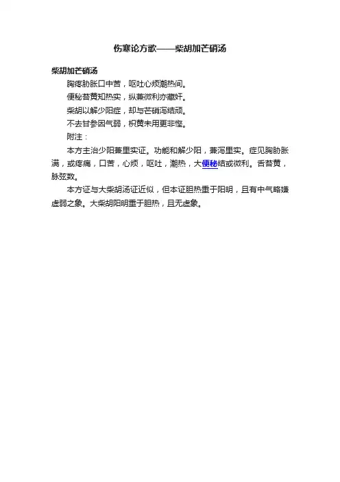 伤寒论方歌——柴胡加芒硝汤