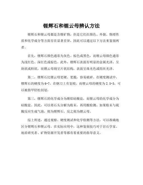 锂辉石和锂云母辨认方法